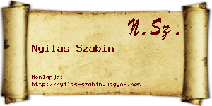 Nyilas Szabin névjegykártya